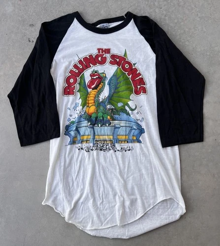 The Rolling Stones Shirt Large 80s Tour Band Te 1980s vintage concert t-shirt, vintage, size L, single stitch, B+ condition