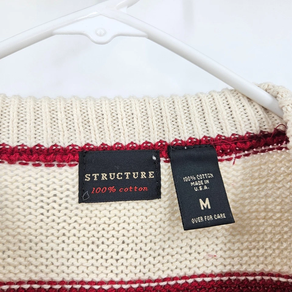 Vintage Structure American Flag Men's Sweater Crewneck Pullover Patriotic Size M - Image 4 of 4