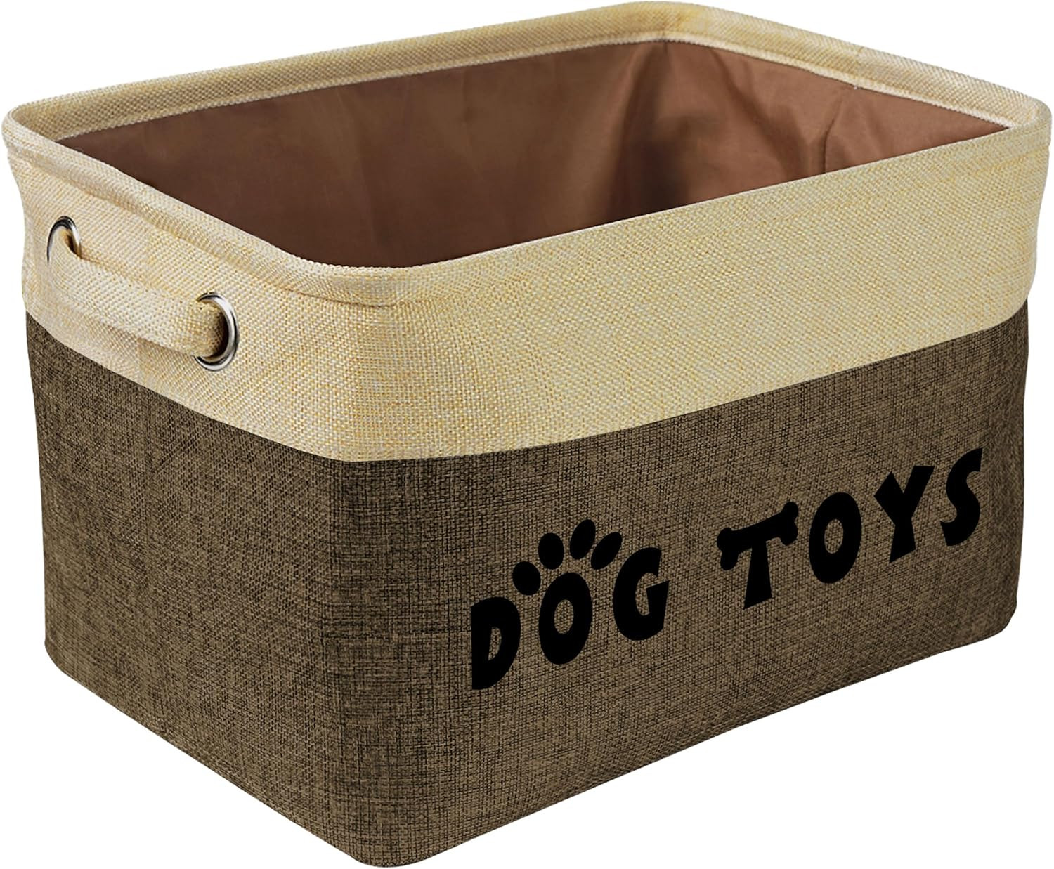 Dog Toy Basket, Collapsible Dog Toy Bin Box with Comfortable Handles, Large Pet 