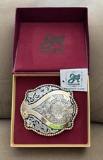Vintage 2011 Houston Livestock Show & Rodeo Premium GIST SS Trophy Belt Buckle