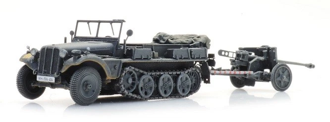 Artitec 6870488 - 1/87/H0 Sd.kfz. 10 + Pak 38, Gris - Neuf - Photo 1/1
