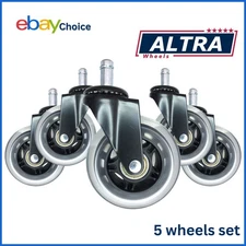 Set of 5 Office Chair Rollerblade Wheels Caster Heavy Duty 3 inch