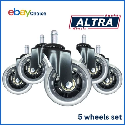 ALTRA Set of 5 Office Chair Rollerblade Wheels Caster Heavy Duty 3 inch
