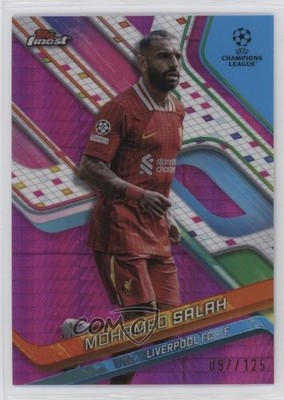 2024 Finest UEFA Club Competitions Pink Prism Refractor 97/125 Mohamed Salah pe8