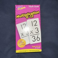 Trend Flash Cards Multiplication 0-12 Ages 8 And Up 91 Cards complete in box 
