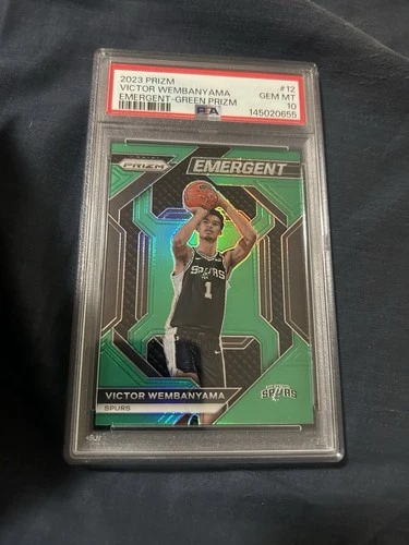2023-24 Prizm - Emergent Victor Wembanyama #12 Green Prizm (RC) Psa 10 Gem