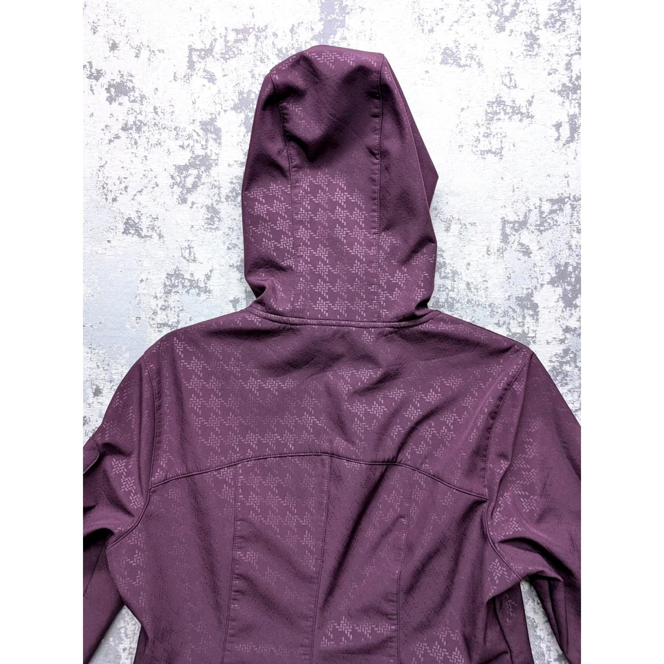 Chaqueta softshell con capucha patrón pata de gallo púrpura Kerrits talla M chaqueta de equitación Foto 4 de 4