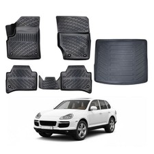 Fußmatten & Laderaumwanne Komplettset für Porsche Cayenne 2003-2010, Allwetter