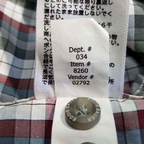Eddie Bauer Shirt Men Large Gray White Check Plaid Classic Fit Button Down 8260 - Picture 4 of 15