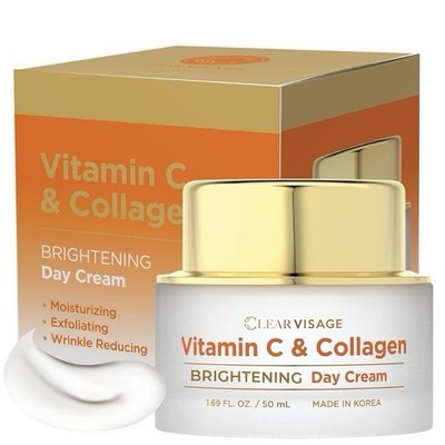 Clear Visage Korean Beauty Vitamin C And Collagen Brightening Day Cream NEW