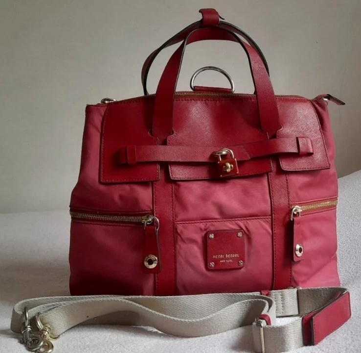 Henri Bendel Backpack/shoulder bag Red Nylon Convertible Travel