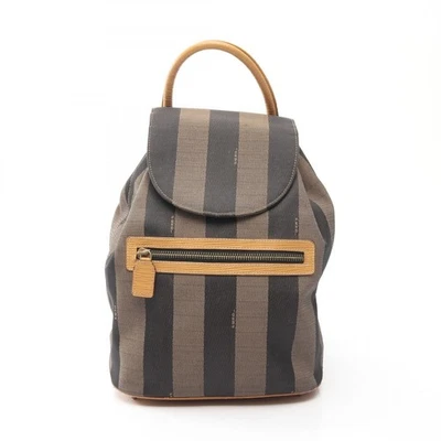 Sac à dos FENDI Pequin toile cuir beige noir marron occasion femme - Photo 1/4