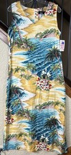 VTG Tapestry Dress Tropical Hawaiian Island Print Maxi Women s M NWT