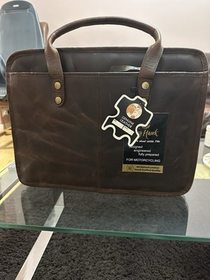 Laptoptasche aus reinem Leder für Damen und Herren mit Riemen Farbe Braun 16 Zoll UK