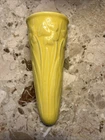 vintage C. 1950 Shawnee Pottery Yellow Daffodil Relief Wall Pocket