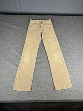 Vintage Levi's Corduroy Pants Mens 25x33 Tan White Tab Talon Zip Made USA 70s