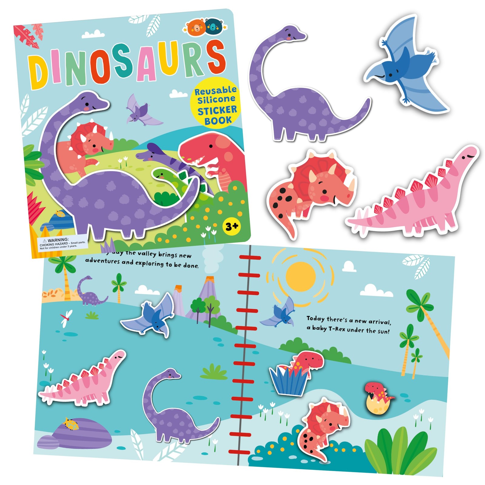 Silicone Sticker Book - Dinosaurs by Buddy and Barney NEW - Image 4