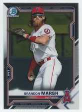 2021 Bowman Chrome Prospects Atomic Refractor Brandon Marsh Los Angeles Angels