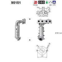 As Katalysator 95151 FüR Toyota Rav 3 Previa 4WD ACA30_ ACA30R ACA36 ACA38 ACA31