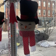 Holiday Snowman Head Decor 24 Inches