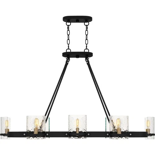 Matte Black  Linear Chandelier from the Gloucester Collection - Picture 4 of 6