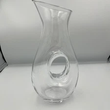 Bormioli Rocco Clear Glass Carafe Pitcher with Hole Modern Unique Italy Made