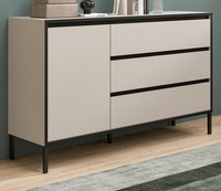 Sideboard Kommode Anrichte Kaschmir Schwarz Schubladenkommode Torello 136X83 Cm