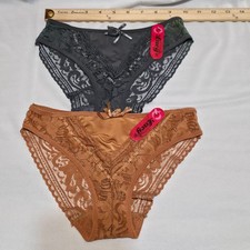 2 Lacy Brand Lace Bikini Semi Sheer Panties Underwear Size Small