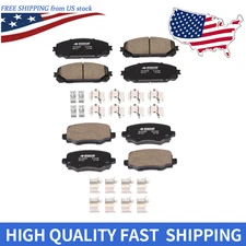 Front Rear Ceramic Brake Pads Kit for Cherokee Dual Piston or BRG