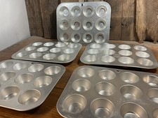 Lotto di 5 - 1,75' Mini Muffin Cupcake Padelle Alluminio Foley Mirro - 60 Muffin USA