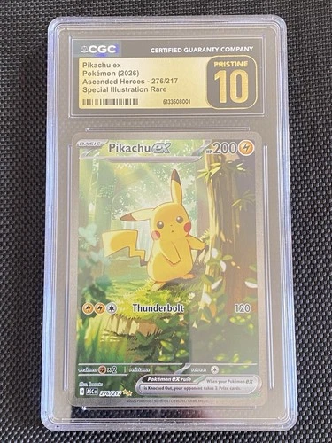 Pokemon Asc En-Ascended Heroes Special Illustration Pikachu Ex 2 Cgc 10 Pristine