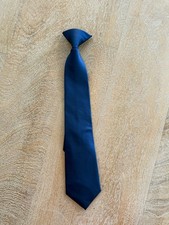 Cat  Jack Boys Navy Blue Clip-On Neck Tie Solid Polyester Formal School Uniform