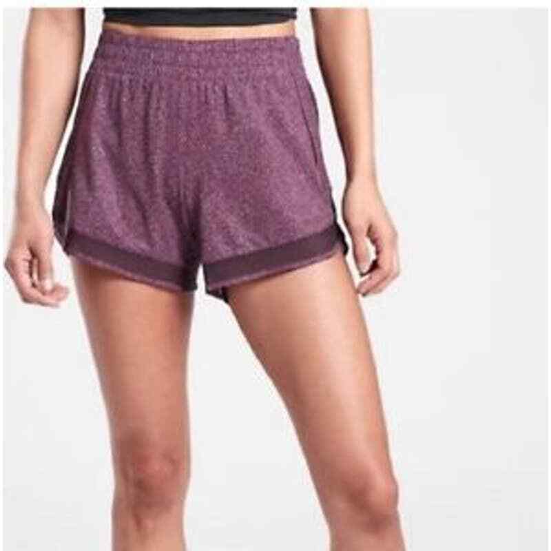 ATHLETA Printed Mesh Racer Run Short Stretch Women's Size XS
