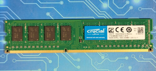 16GB PC3L-12800u DDR3-1600MHz 2Rx8 Non-ECC Crucial CT204864BD160B.C16FA