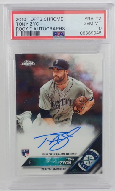 TONY ZYCH ON CARD AUTO PSA 10 2016 TOPPS CHROME RC CARD ROOKIE AUTOGRAPHS