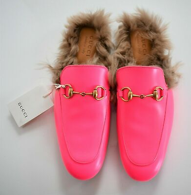 gucci pink fur slides
