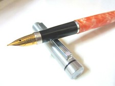 Vintage Lovely Coral marbled coloured body Classic Conical Nib  Fountain Pen 
