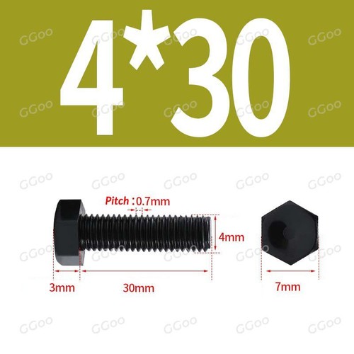 Tornillos de cabeza hexagonal de nailon negro totalmente roscados M3 M4 M5 M6 M8 M10 M12 - Imagen 19 de 81
