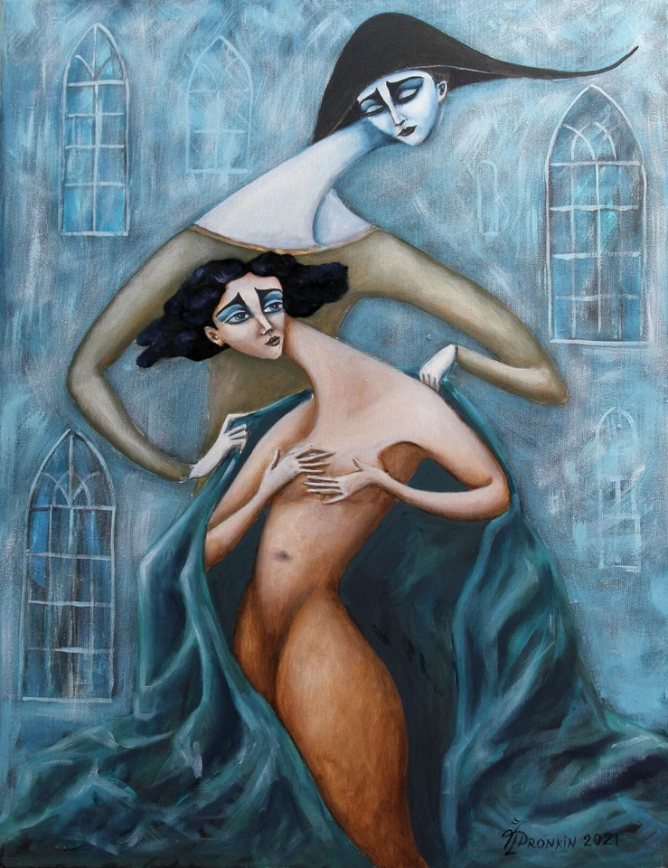 Картина оригинальный холст маслом современное современное искусство Pronkin2021 GOTHPATR3 - Изображение 4 из 4