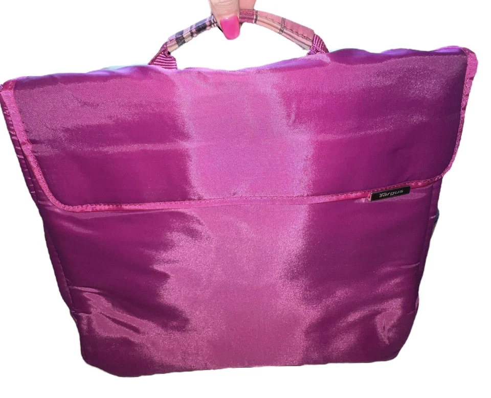 Targus Prism Ladies Messenger Bag Carry Laptop Case 15in 粉红色 格子 — 第 4/4 张图片
