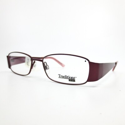 Traditions T11 Col 80 Purple Rectangular Eyeglasses Frame 50[]16 135 mm