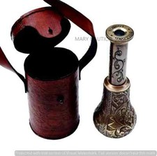 Brass Telescope Handheld Vintage with Wooden Stand Etching Working Telescope.