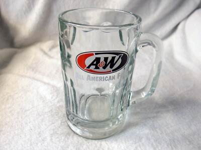  Vintage A&W Root Beer Mug 6'' Dimpled Glass Soda Float   All American Food