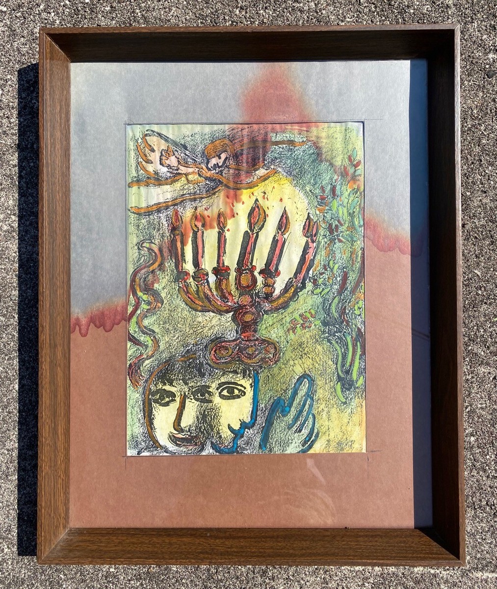 MARC CHAGALL Hand Colored Lithograph ZECHARIAH'S CANDLESTICK MARC CHAGALL Hand Colored Lithograph ZECHARIAH'S CANDLESTICK