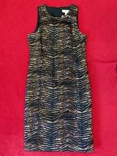 CLASSY Michael Kors Animal Print Cotton Dress Women Size 4 Shift With Belt Loops