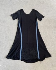 Twinset Black Lace Sleeves Dress With Side Stripes Size L
