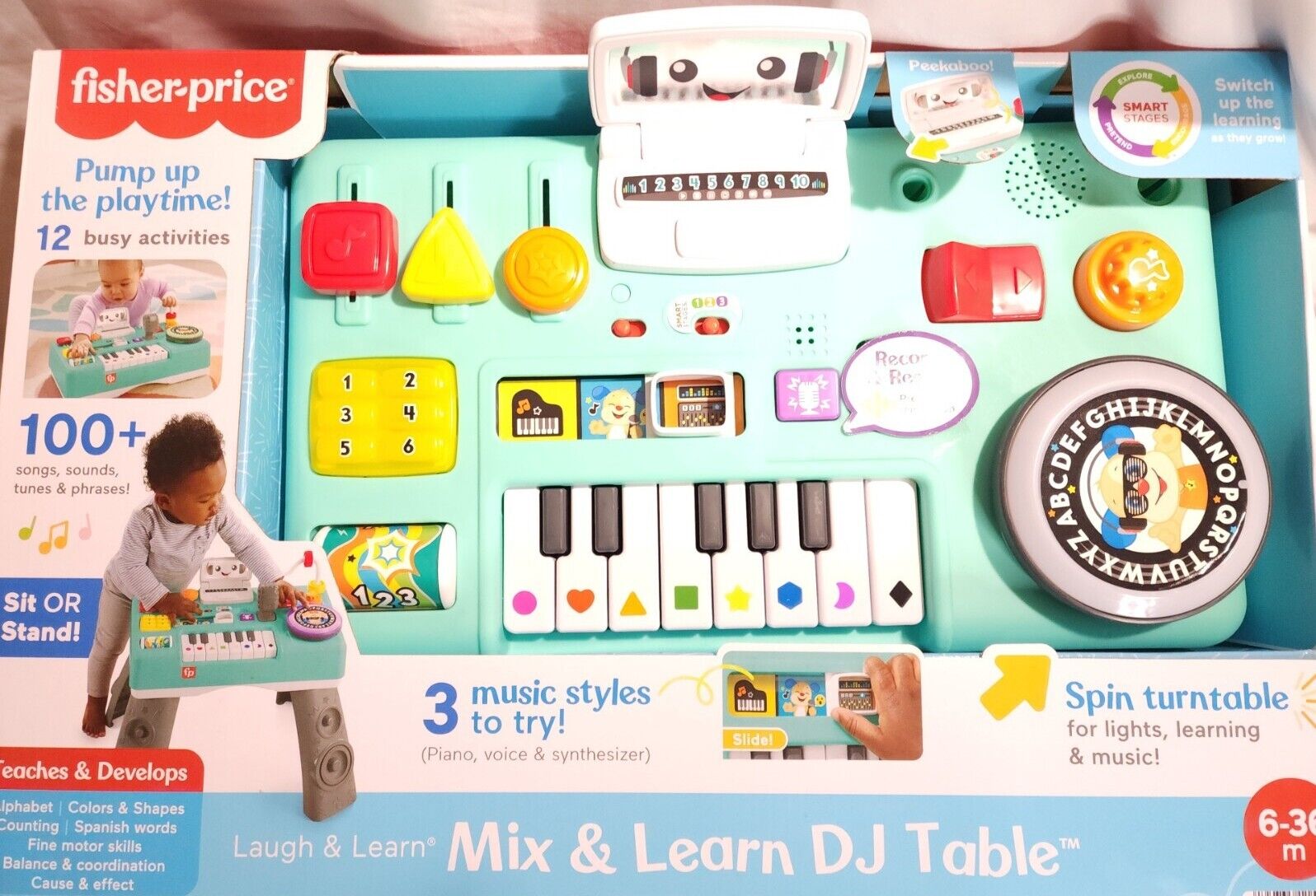 Fisher-Price Laugh & Learn Mix & Learn DJ Table, Musical Learning Toy for  Baby & Toddler