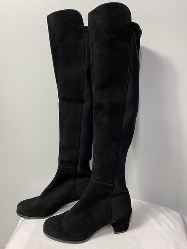 black suede pull up boots