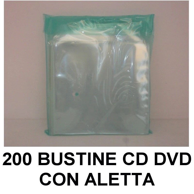 200 POCHEttes De Rangement CD DVD En PVC Transparent Avec Rabat Pliant - Photo 1/1