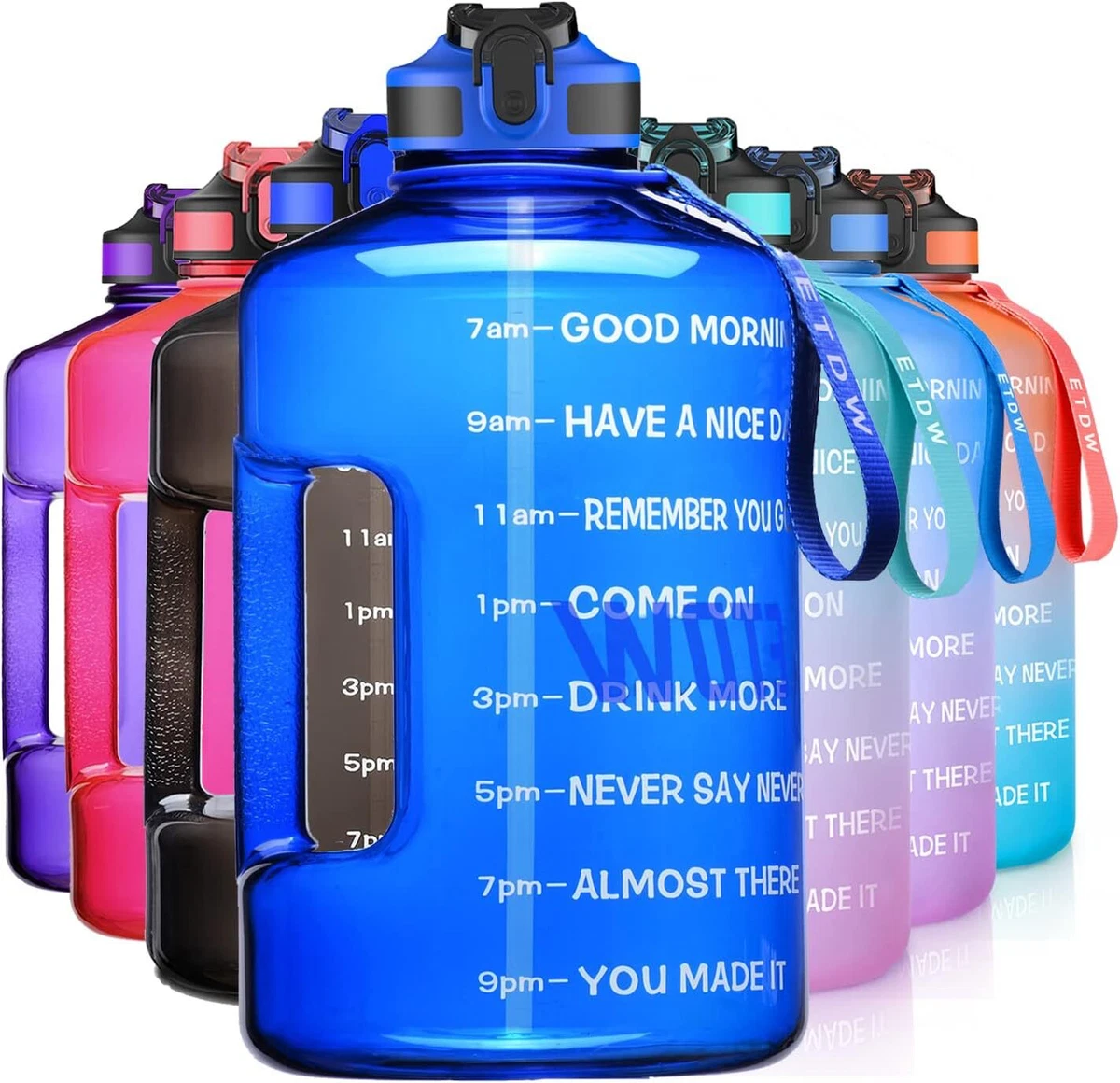 Gallon Big Water Bottle with Handle128Oz Water Bottle & Motivational Time  Marker